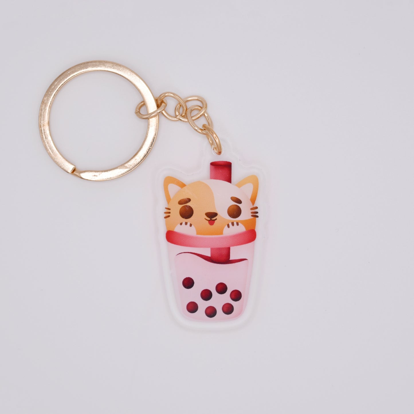 Boba Cat Keychain