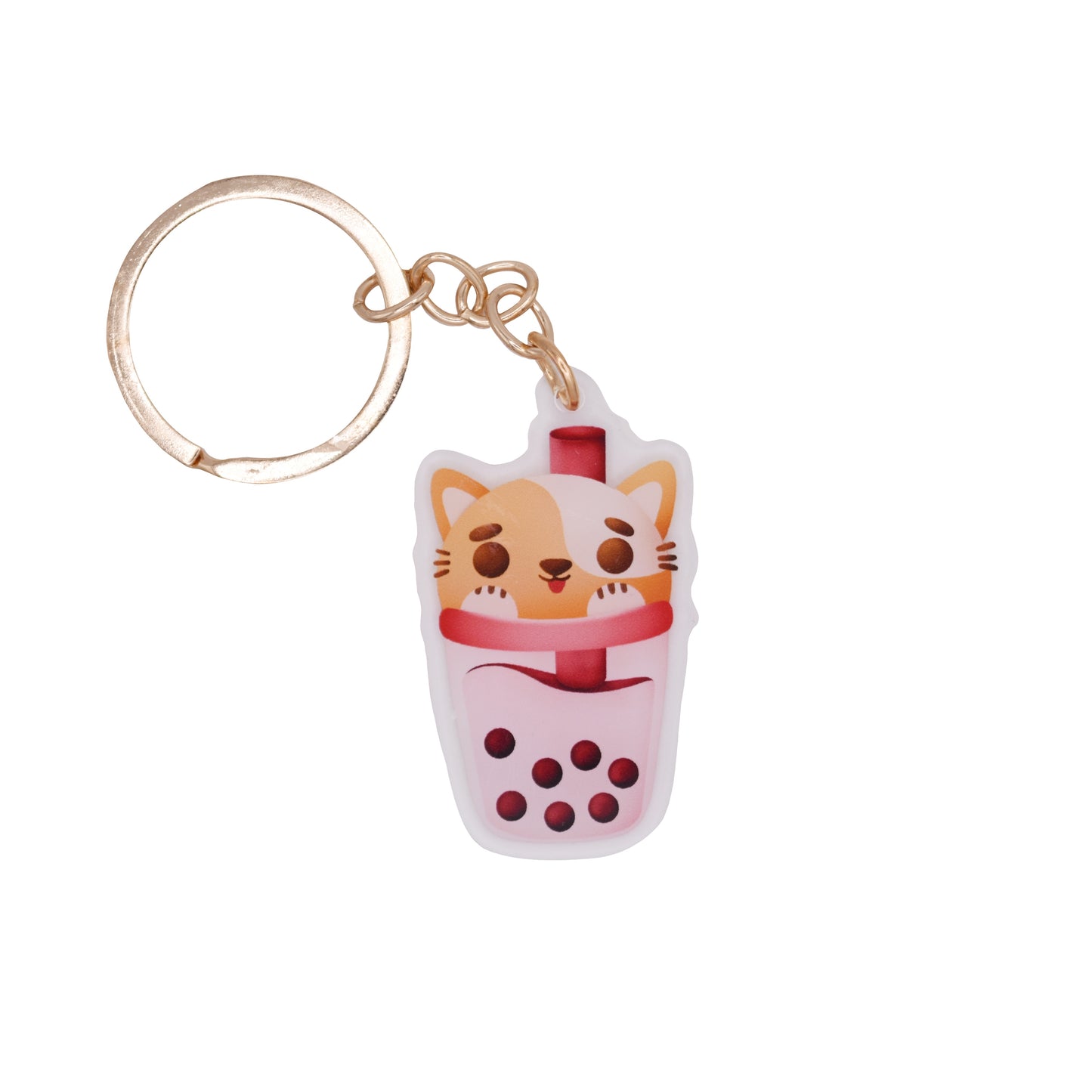 Boba Cat Keychain