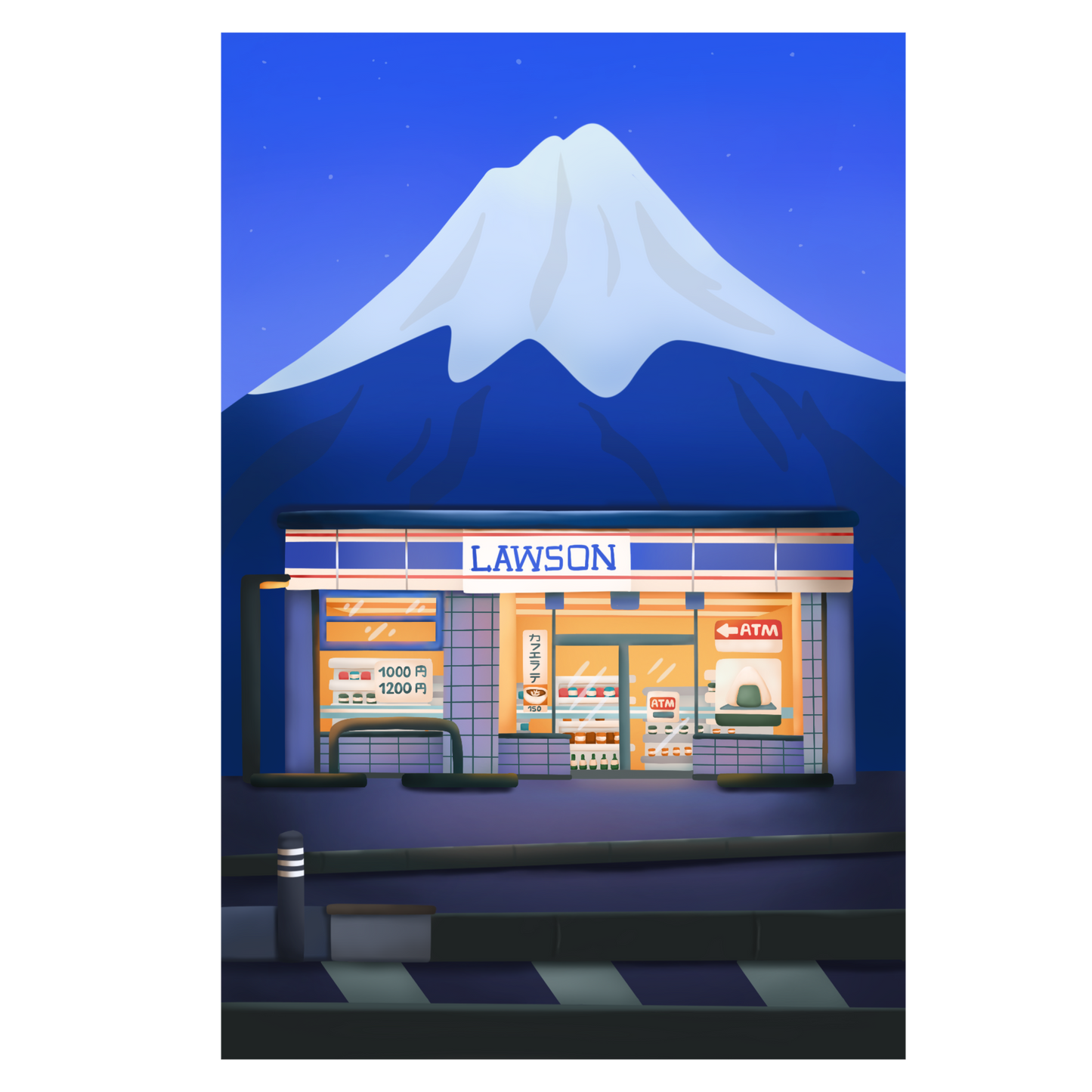 Lawsons Convenience Store Mt Fuji Print