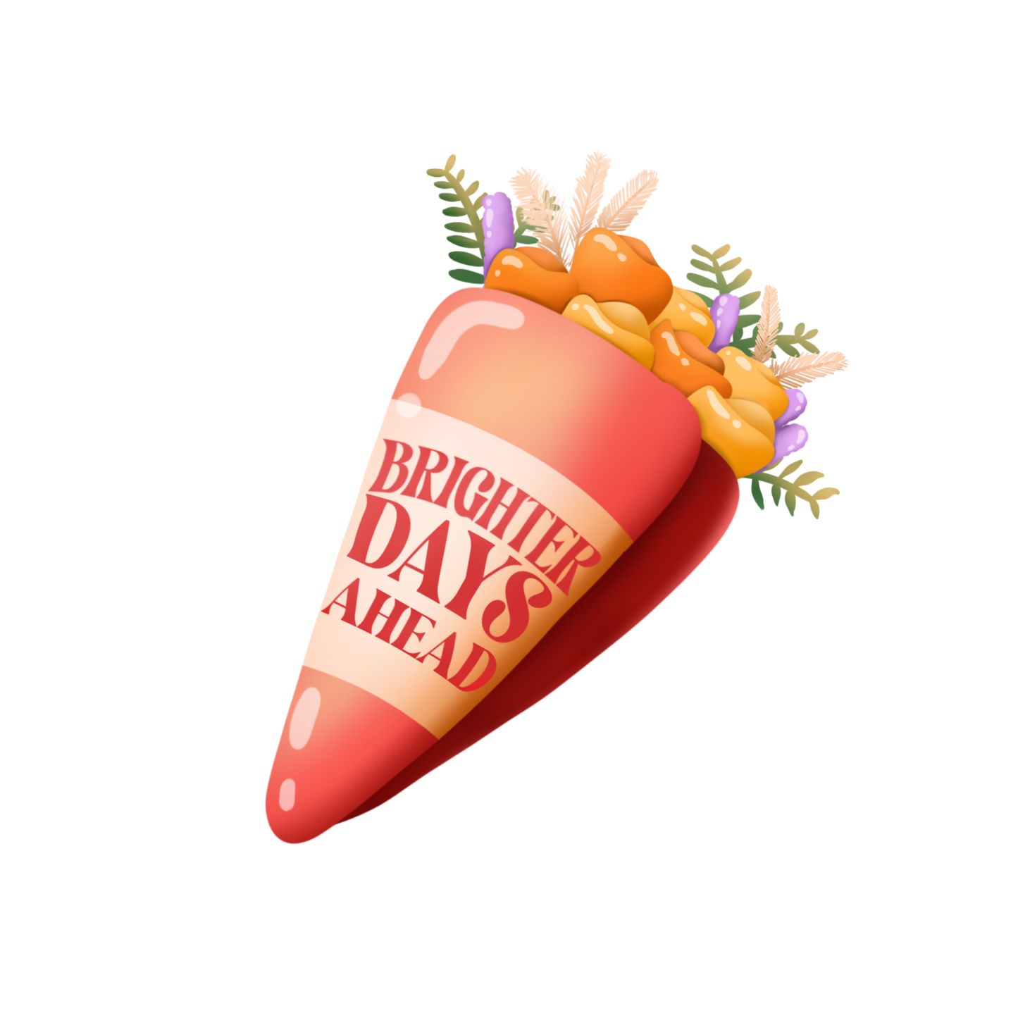 'Brighter Days Ahead' Flower Bouquet Sticker