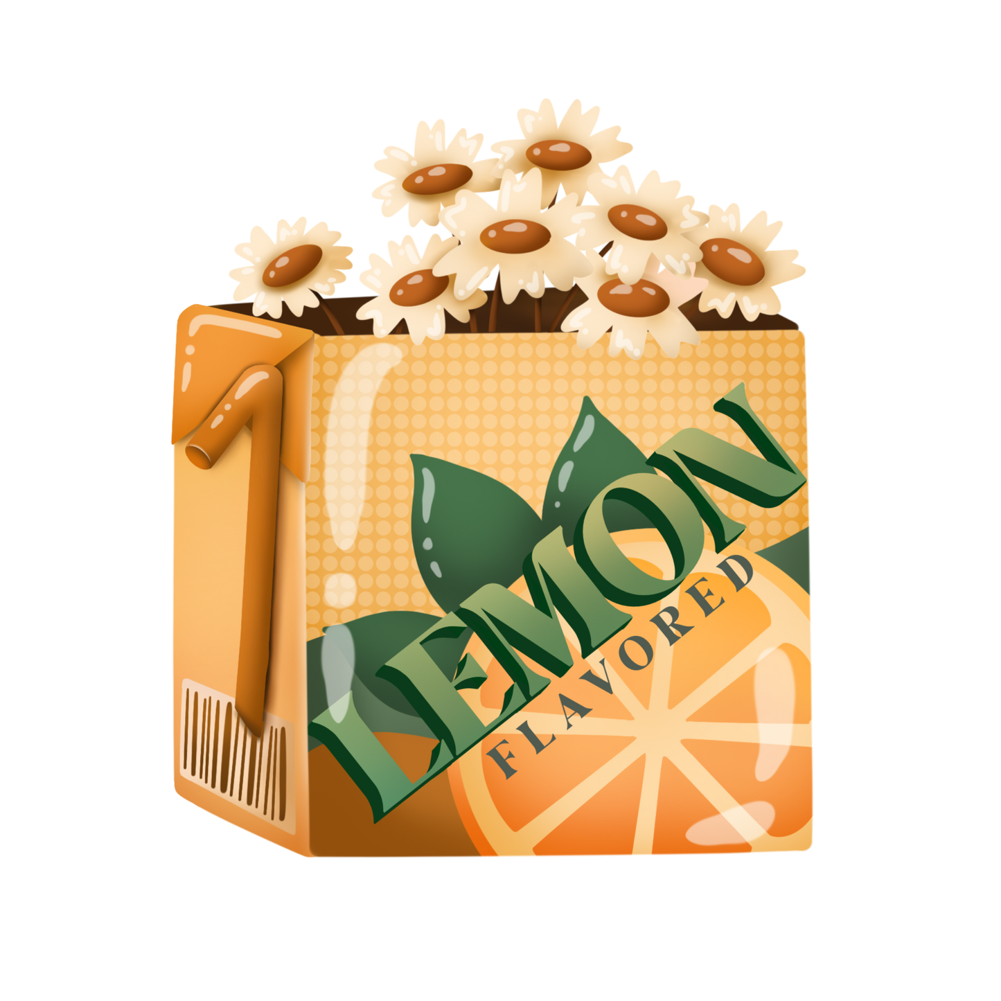 Lemon Tea Flower Box Sticker