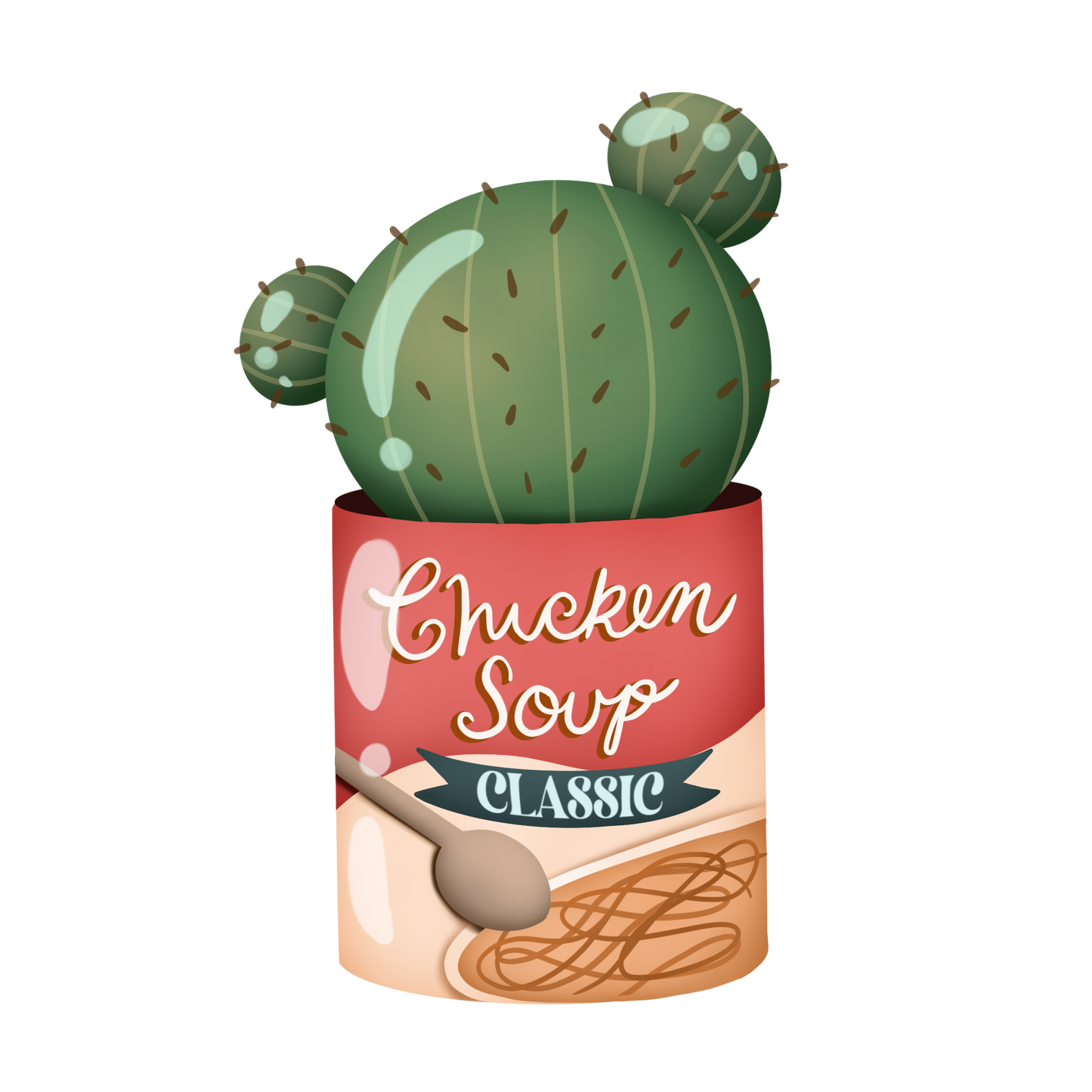 Chicken Noodle Soup Can Plant Sticker