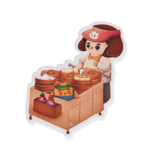 Dim Sum Cart Lady Sticker