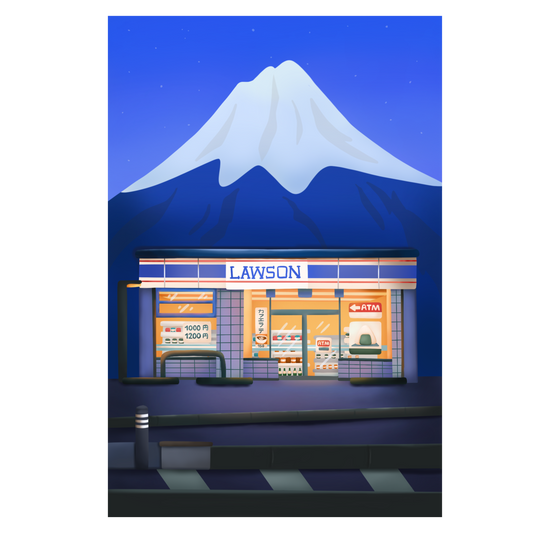 Lawsons Convenience Store Mt Fuji Print