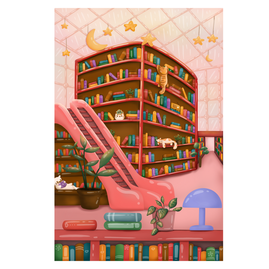 Starfield Cat Library Print