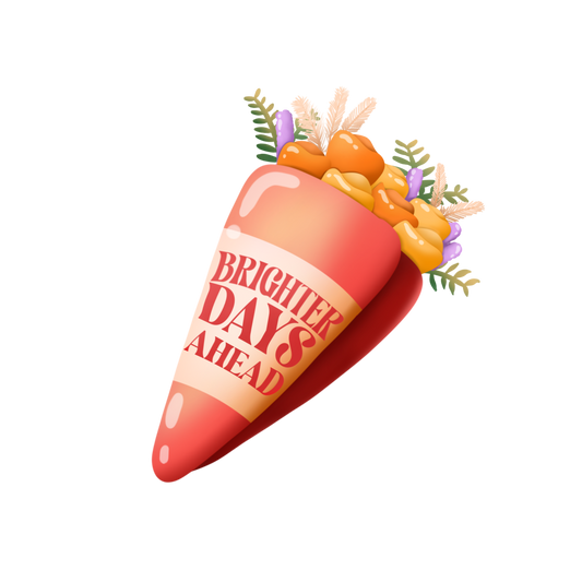 'Brighter Days Ahead' Flower Bouquet Sticker